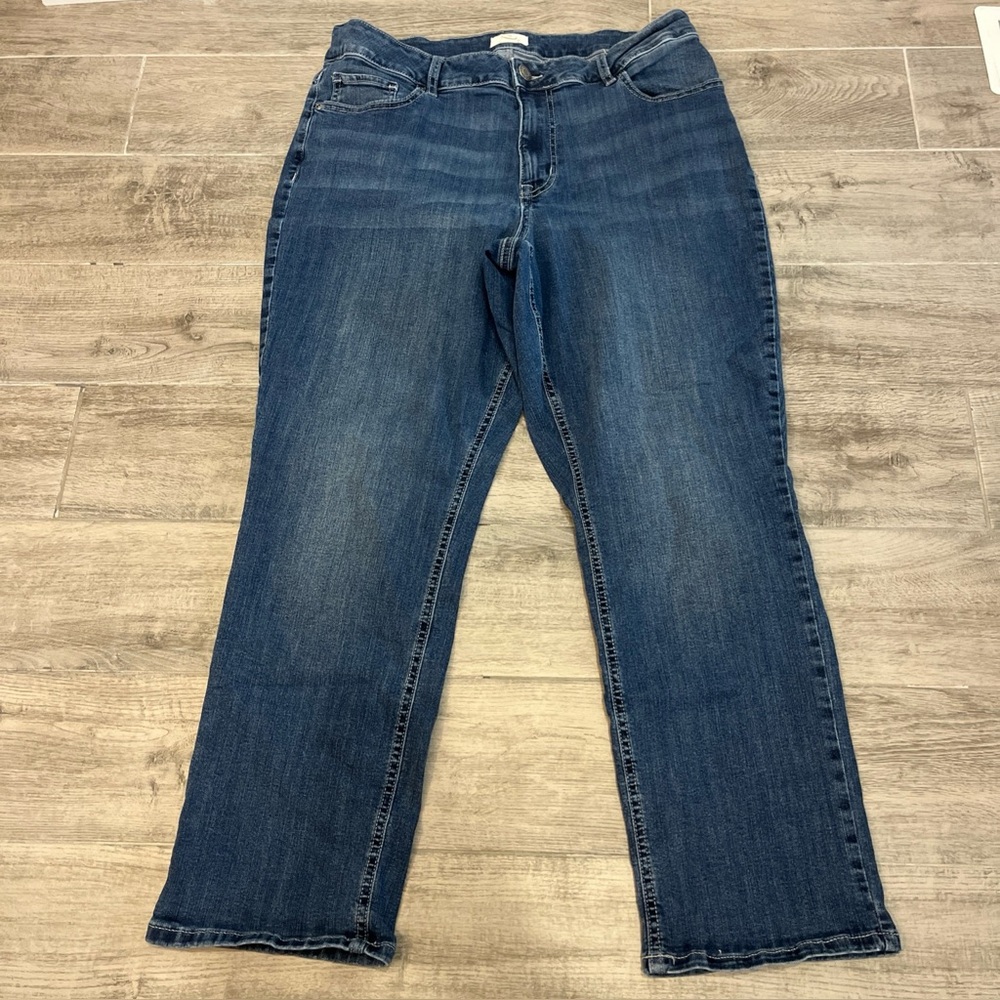 M jeans Classic Maurices High Rise Jeans Denim Stretch Dark Wash Women 18W Short